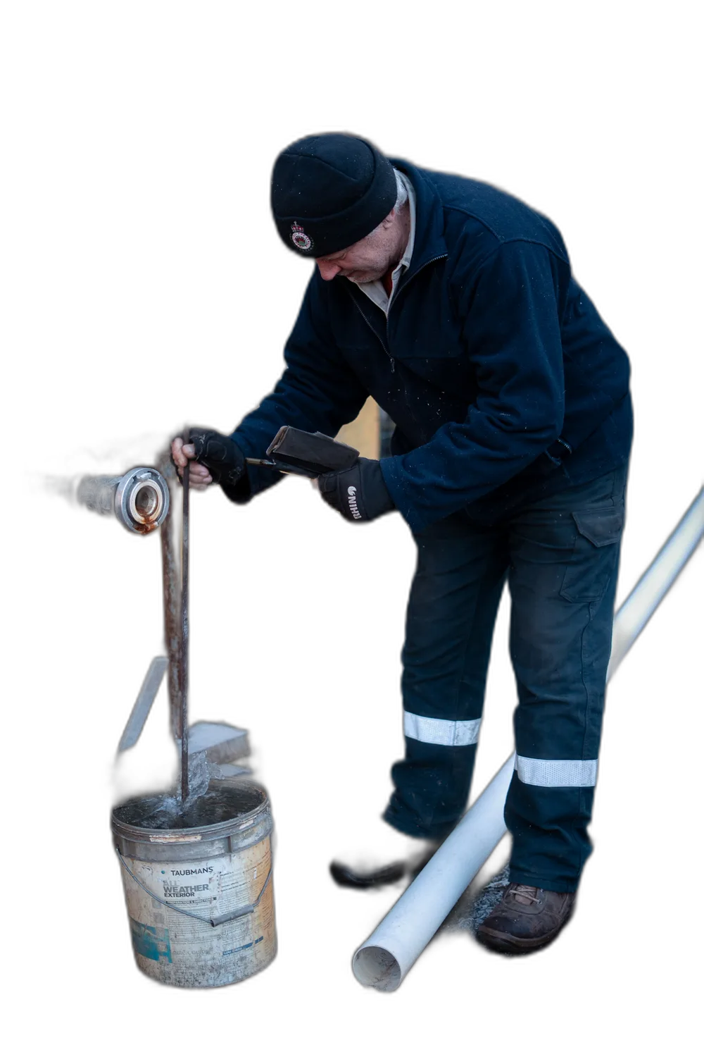 A Reyes plumber on the job