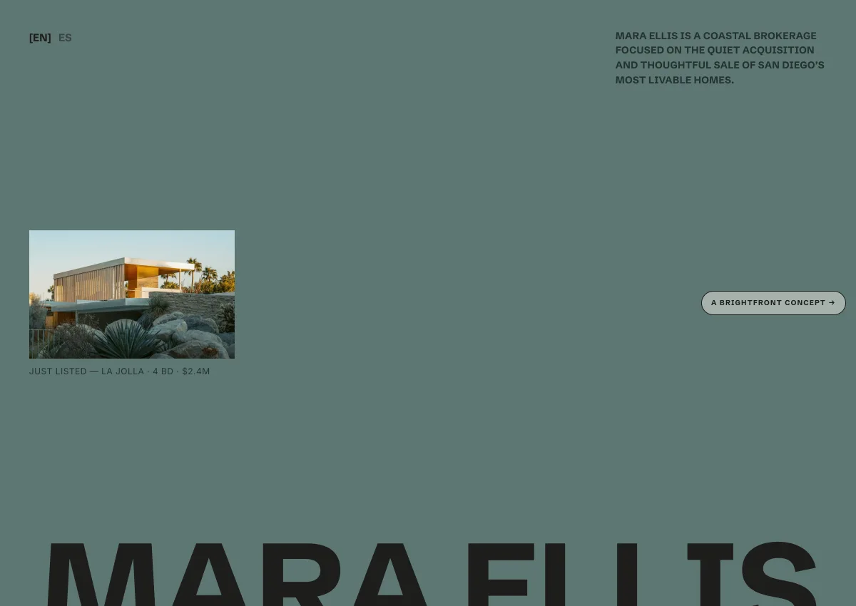 Mara Ellis Realty — real estate website concept by BrightFront